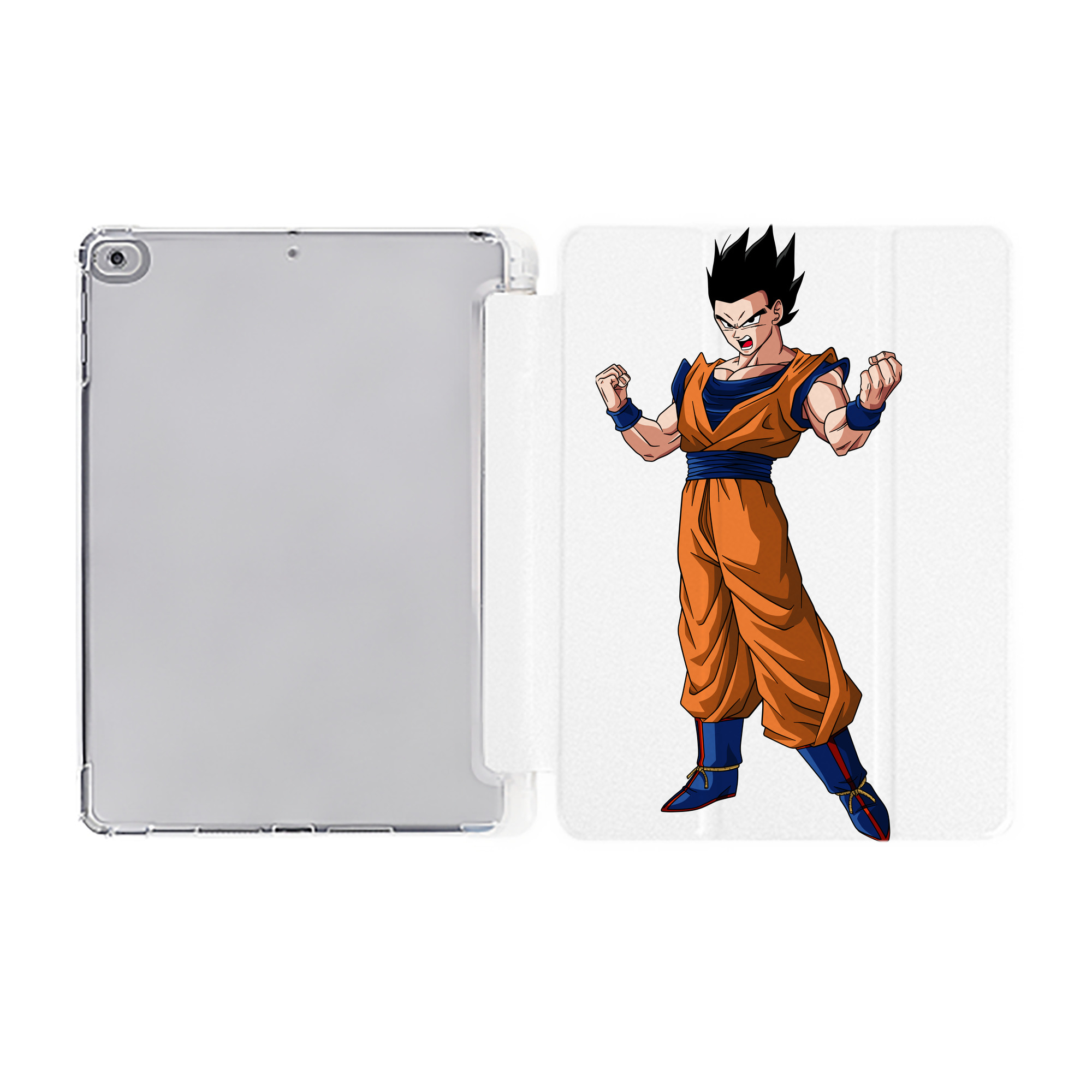（画像用） ドラゴンボール 孫 悟飯（そんごはん）DRAGON BALL Son Gohan IPad ケース ペン収納付き 三つ折りスタンド PUレザー×シリコン 対応機種9.5/10.5/10.9インチ